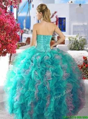 Perfect Fuchsia and White Quinceanera Dress with Beading and Ruffles