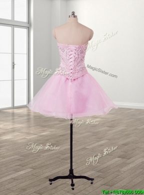 Lovely Baby Pink Detachable Quinceanera Dress with Beading and Ruffles