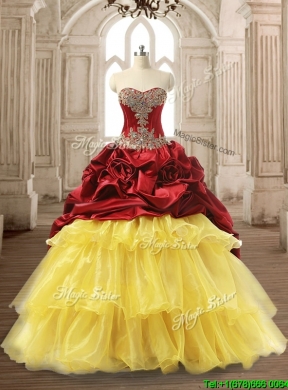 Luxurious Beaded and Ruffled Layers Quinceanera Dress with Brush Train