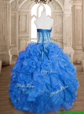 Discount Big Puffy Organza Quinceanera Dress with Beading and Ruffles