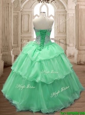 Gorgeous Big Puffy Sweet 16 Dress with Beading and Ruffled Layers