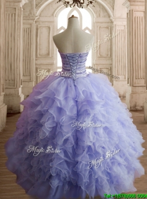 Best Selling Beaded and Ruffled Sweet 16 Dress in Lilac