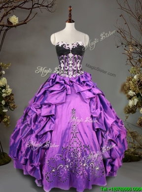 Exclusive Big Puffy Beading and Pick Ups Quinceanera Dress in Taffeta