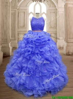 Latest Scoop Lavender Sweet 16 Gown with Beading and Ruffles