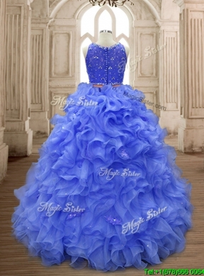 Latest Scoop Lavender Sweet 16 Gown with Beading and Ruffles