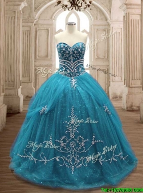 New Arrivals Big Puffy Sweet 16 Dress in Teal