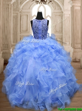 Perfect Scoop Beading and Ruffles Quinceanera Dress in Organza