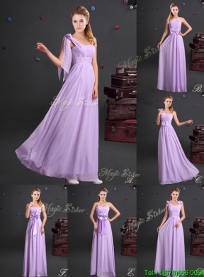 2017 Simple Empire Halter Top Chiffon Long Dama Dress in Lavender