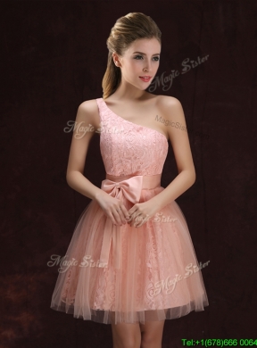 2017 Wonderful A Line Pink Short Dama Dress in Lace and Tulle
