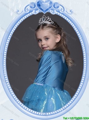 Halloween Classical Long Sleeves Short Little Girl Pageant Dress in Tulle and Taffeta