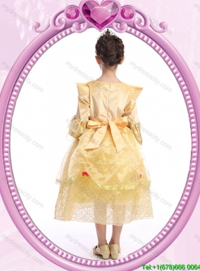 Halloween Long Sleeves Zipper Up Little Girl Pageant Dress in Organza and Sequins