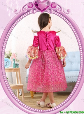 Halloween Popular Hot Pink Little Girl Pageant Dress with Sequins