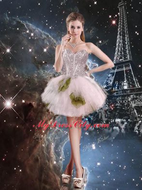 Sweet Champagne Sleeveless Tulle Lace Up Sweet 16 Quinceanera Dress for Military Ball and Sweet 16 and Quinceanera