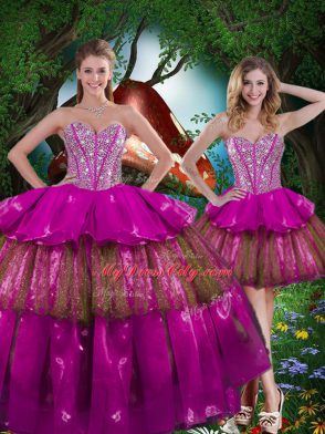 Free and Easy Multi-color Sleeveless Floor Length Beading and Ruffled Layers and Sequins Lace Up Quinceanera Gown