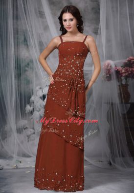 Burgundy Mother Dresses Prom and Party with Beading Straps Sleeveless Zipper