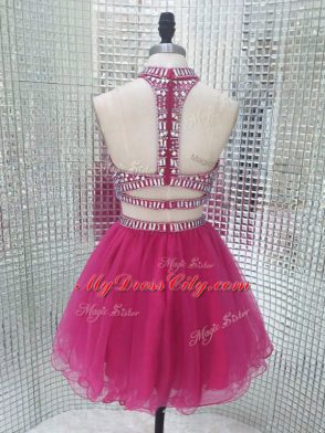 Tulle Sleeveless Mini Length Glitz Pageant Dress and Beading