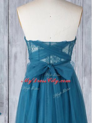 Best Selling Sleeveless Appliques Side Zipper Bridesmaids Dress