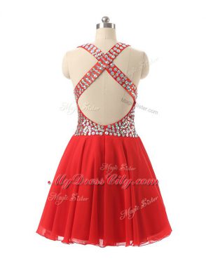 Sleeveless Beading Criss Cross Club Wear