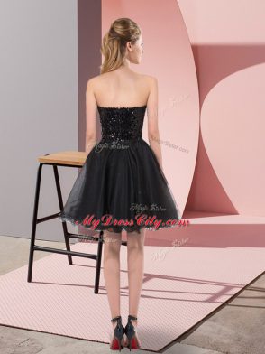 Tulle Sleeveless Mini Length Dress for Prom and Sequins