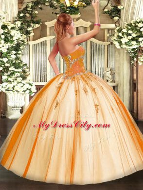 Sweetheart Sleeveless Quinceanera Dress Floor Length Beading Tulle