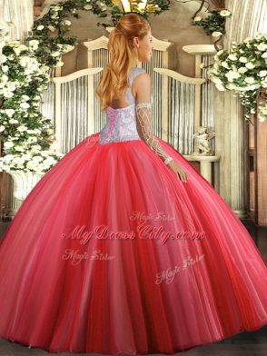 Unique Floor Length Lavender 15 Quinceanera Dress Tulle Sleeveless Beading