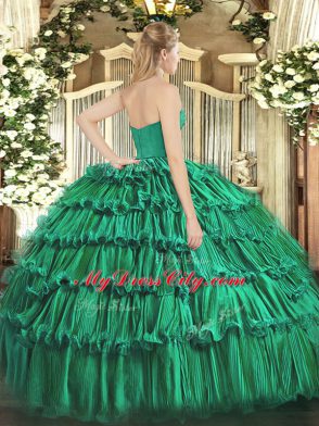 Most Popular Zipper Sweet 16 Quinceanera Dress Ruffled Layers Sleeveless Floor Length