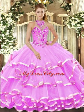 Sleeveless Lace Up Floor Length Beading and Embroidery 15 Quinceanera Dress