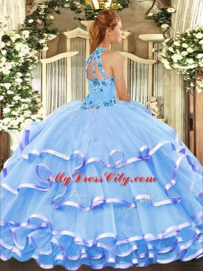 Sleeveless Lace Up Floor Length Beading and Embroidery 15 Quinceanera Dress