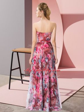 Hot Selling Multi-color Sweetheart Zipper Pattern Prom Evening Gown Sleeveless