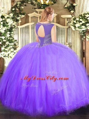 New Arrival Scoop Sleeveless Lace Up Quinceanera Gown Apple Green Tulle