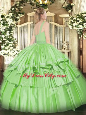 Floor Length Green Vestidos de Quinceanera Straps Sleeveless Zipper