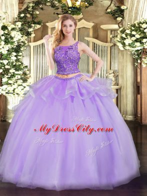 Organza Sleeveless Floor Length Quinceanera Dresses and Beading