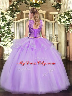 Organza Sleeveless Floor Length Quinceanera Dresses and Beading