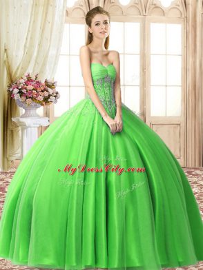 Sweetheart Neckline Beading Quinceanera Dresses Sleeveless Lace Up