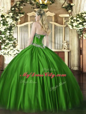 High Quality Olive Green 15th Birthday Dress Military Ball and Sweet 16 and Quinceanera with Beading Sweetheart Sleeveless Lace Up