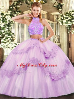 Vintage Sweetheart Sleeveless Tulle 15th Birthday Dress Beading and Lace and Ruffles Criss Cross