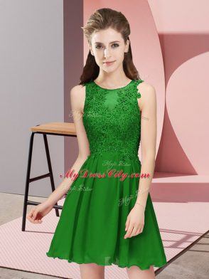 Sophisticated Chiffon Sleeveless Mini Length Bridesmaid Dress and Appliques