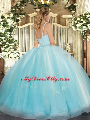 Sumptuous Coral Red Straps Zipper Beading Quince Ball Gowns Sleeveless