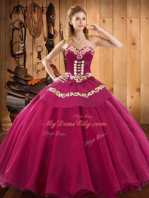 Spectacular Sweetheart Sleeveless Tulle Quinceanera Gowns Ruffles Lace Up