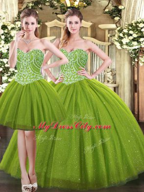 Popular Sleeveless Beading Lace Up Quinceanera Dresses