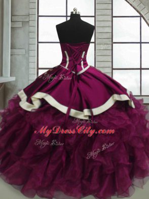 Sleeveless Beading and Ruffles Lace Up 15 Quinceanera Dress