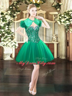 Green Quinceanera Gowns Military Ball and Sweet 16 and Quinceanera with Beading Sweetheart Sleeveless Lace Up