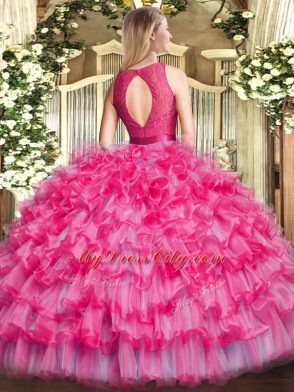 Chic Sleeveless Zipper Floor Length Ruffled Layers Sweet 16 Dress