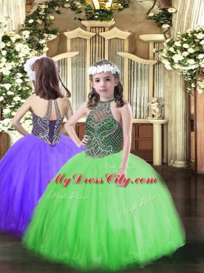 Floor Length Ball Gowns Sleeveless Green 15 Quinceanera Dress Lace Up