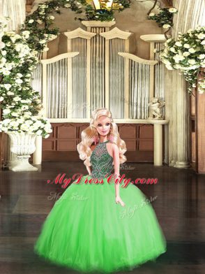 Floor Length Ball Gowns Sleeveless Green 15 Quinceanera Dress Lace Up