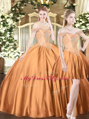 Luxury Tulle Sleeveless Floor Length Sweet 16 Dress and Beading