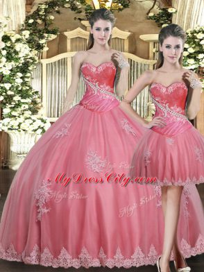 Sophisticated Sleeveless Lace Up Floor Length Beading and Appliques Sweet 16 Dress