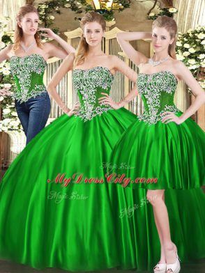 Best Tulle Sleeveless Floor Length Quince Ball Gowns and Beading