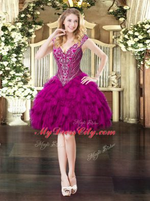 Sleeveless Beading and Ruffles Lace Up Quinceanera Gowns