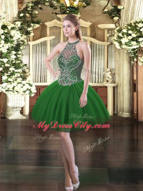 Beading Vestidos de Quinceanera Dark Green Lace Up Sleeveless Floor Length